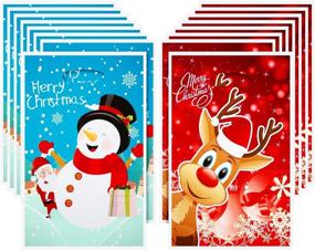 img 4 attached to 🎄 Premium Plastic Christmas Bags: Festive Candy & Treat Wrapping Bags for Merry Christmas Party Supplies