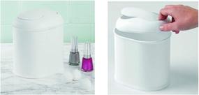 img 4 attached to InterDesign York Vanity Countertop 🚮 Wastebasket Trash Can for Bathroom - White