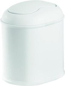 img 3 attached to InterDesign York Vanity Countertop 🚮 Wastebasket Trash Can for Bathroom - White