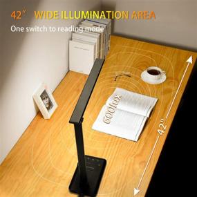 img 1 attached to 💡 Rechargeable LED Desk Lamp with USB Charging Port for Home Office Dorm - 5 Lighting Modes, 10 Brightness, Touch Control, 45 min Timer, Black