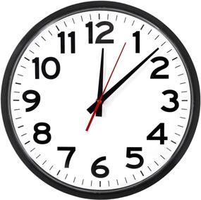 img 4 attached to ⏰ 14-inch Atomic Wall Clock – Black, Easy-to-Read, Ideal for Home, Office, School, Indoors & Outdoors