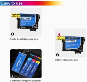 img 2 attached to High-Quality CHENPHON Remanufactured Ink Cartridge Replacement for Epson 702XL 702 T702XL - Compatible with Epson Workforce Pro WF-3720 WF-3730 WF-3733 WF-3720DWF Printer - 4 Pack (KCMY)