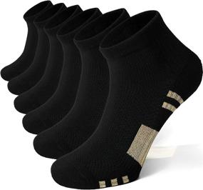 img 4 attached to 🧦 Copper Compression Socks for Men With Arch Support - Ankle Athletic Tab Mens Socks