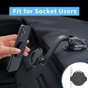 img 3 attached to 📱 Socket User Dashboard Car Phone Mount: DALUZ Suction Cup Holder for Car with 360° Rotation, Collapsible & Compatible with All Smartphones