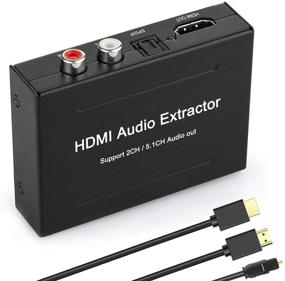 img 4 attached to 🔊 4K HDMI Аудиоэкстрактор - HDMI в HDMI + Аудио (SPDIF + RCA Stereo) Конвертер для Apple TV, Fire TV, Blu-ray Players - HDMI в оптический аудио конвертер с поддержкой HDMI и оптического кабеля