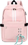 🎒 fashionable pink joymoze classic school backpack for teen girls logo