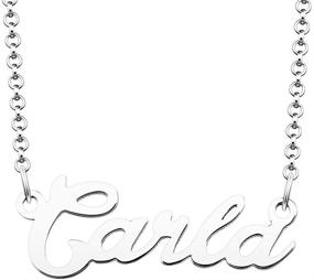 img 3 attached to Jesse Ortega Name Necklace: Personalize Your Style with Semi-Customized 925 Sterling Silver Nameplate Necklace