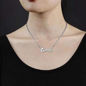 img 1 attached to Jesse Ortega Name Necklace: Personalize Your Style with Semi-Customized 925 Sterling Silver Nameplate Necklace