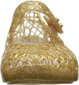img 3 attached to Mini Melissa CA Ballet Mary Jane for Toddlers - Gold Glitter, Size 5M