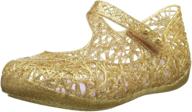 mini melissa ca ballet mary jane for toddlers - gold glitter, size 5m logo