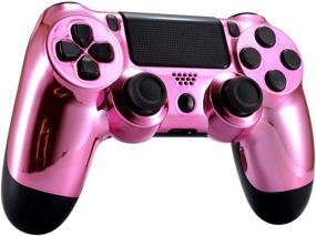 img 1 attached to 🎮 Enhance Your Gaming Style: eXtremeRate Custom Chrome Pink Faceplate Cover for PS4 Slim Pro Controller - Controller NOT Included