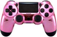 🎮 enhance your gaming style: extremerate custom chrome pink faceplate cover for ps4 slim pro controller - controller not included логотип