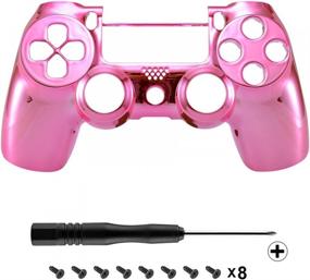 img 2 attached to 🎮 Enhance Your Gaming Style: eXtremeRate Custom Chrome Pink Faceplate Cover for PS4 Slim Pro Controller - Controller NOT Included