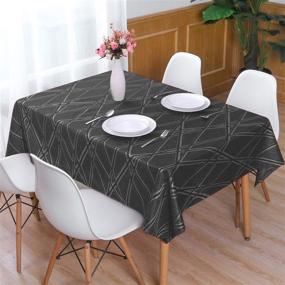 img 3 attached to Waterproof and Resistant Rectangle Tablecloth - Decorative Table Cover