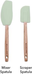 img 2 attached to 🍴 KitchenAid Classic Pistachio Spatula Set with Bamboo Handles, Pack of 2