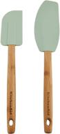 🍴 kitchenaid classic pistachio spatula set with bamboo handles, pack of 2 logo