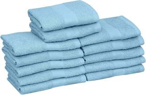 img 4 attached to 🛀 Cotton Salon Towels (12-Pack, Light Blue, 16x27 inches) - Soft Absorbent Quick Dry Gym-Salon-Spa Hand Towel: Get the Best in Comfort and Quality!