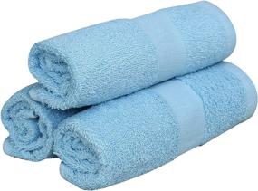 img 2 attached to 🛀 Cotton Salon Towels (12-Pack, Light Blue, 16x27 inches) - Soft Absorbent Quick Dry Gym-Salon-Spa Hand Towel: Get the Best in Comfort and Quality!