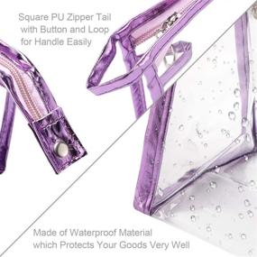 img 1 attached to QKURT 7-Pack Transparent Waterproof Cosmetic Bag Set - Portable PVC Clear Makeup Pouches for Travel, Vacation and Bathroom - Fashionable and Practical Toiletry Bags