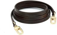 damier ebene leather crossbody strap for alma bb, pochette 👜 eva, favorite pm/mm & mini, 10mm coated dark brown with gold hardware logo