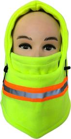 img 2 attached to 🧤 Men's Winter Thermal Fleece Balaclava Mask - Hi Visibility Reflective Ski Motorcycle Neck Cover, Windproof and Full Face Mask