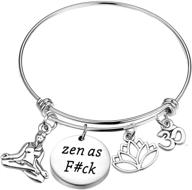 🧘 seiraa yoga gift zen as fck bracelet: lotus flower charm bangle for yoga lover, namaste zen jewelry - mature & funny yoga gift logo