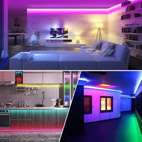 img 1 attached to 🌈 Vibrant 32.8FT RGB LED Strip Lights with 44-Key RF Remote Controller - Transform Your Space with Music Sync and Flexible Rope Lights for Holiday, Bedroom, Bar, and Dorm Decor