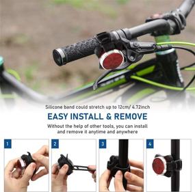 img 1 attached to 🚲 Rechargeable LED Bike Light Set - Bright Front Headlight and Taillight for Road, Mountain, City, and Kid Bikes (8 Pieces) with USB Cables and Mounting Straps