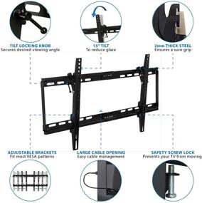 img 3 attached to Low Profile Tilting TV Wall Mount Bracket by Mount-It! - Fits Samsung, Sony, Vizio, TCL, LG, Sharp 32-65 Inch LCD/LED/4K TVs