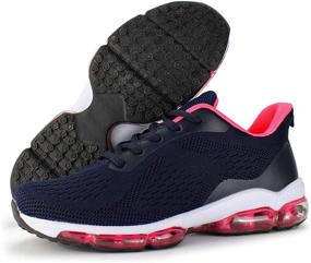 img 1 attached to 👟 Comfort and Style Combined: Hawkwell Women's Air Cushion Breathable Knit Walking Running Sneakers