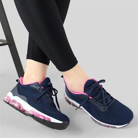 img 3 attached to 👟 Comfort and Style Combined: Hawkwell Women's Air Cushion Breathable Knit Walking Running Sneakers