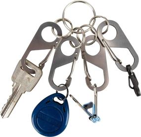 img 1 attached to 🔑 SWATOM small stainless steel carabiner keychain - compact snap hook accessory for keys