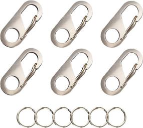 img 4 attached to 🔑 SWATOM small stainless steel carabiner keychain - compact snap hook accessory for keys