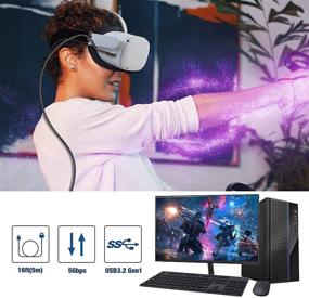 img 1 attached to 🔌 16-футовый кабель Oculus Quest Link, совместимый с Oculus Quest 2, кабель Fatorm USB 3.2 Gen1 для VR-очков, тип A к С, быстрая передача данных и зарядка для игрового ПК и зарядок USB C.