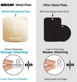 img 3 attached to 🧲 Металлическая пластина с магнитным креплением - iBenzer MagOn автомагнитола, 2 штуки, золотая, совместима со всеми магнитными держателями для телефона или магнитными держателями для сотовых телефонов, модель CMH-MP03GD-A