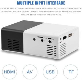 img 2 attached to 📽️ Mini Projector: Portable Multimedia Home Theater with HDMI/AV/USB Interface - 320x240 Resolution, Built-in Stereo Speaker (Black-White)