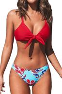 get summer-ready with cupshe women's floral print knot adjustable bikini sets logo