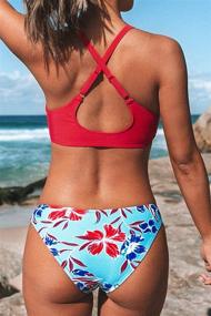 img 2 attached to Get Summer-Ready with CUPSHE Women's Floral Print Knot Adjustable Bikini Sets