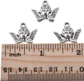 img 1 attached to ✨ 50 PCS Tibetan Antique Silver Fairy Angel Charms Pendant - DIY Jewelry Making Accessaries 19X16mm