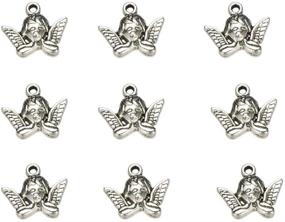 img 3 attached to ✨ 50 PCS Tibetan Antique Silver Fairy Angel Charms Pendant - DIY Jewelry Making Accessaries 19X16mm