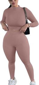 img 4 attached to 👗 Mulisky Women's Bodycon Tracksuit Jumpsuit - Fashionable Sportswear