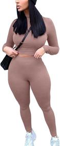 img 2 attached to 👗 Mulisky Women's Bodycon Tracksuit Jumpsuit - Fashionable Sportswear
