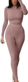 img 1 attached to 👗 Mulisky Women's Bodycon Tracksuit Jumpsuit - Fashionable Sportswear