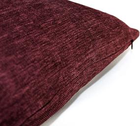 img 2 attached to 🛋️ Encasa Homes Chenille Throw Pillow Covers 2 pcs Set - Maroon- 18 x 18 inch / 45 x 45 cm - Soft & Smooth Square Accent Decorative Cushion for Couch, Sofa, Chair & Bed