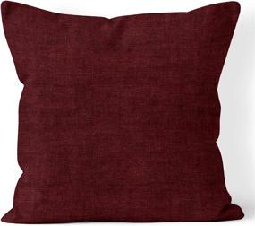 img 3 attached to 🛋️ Encasa Homes Chenille Throw Pillow Covers 2 pcs Set - Maroon- 18 x 18 inch / 45 x 45 cm - Soft & Smooth Square Accent Decorative Cushion for Couch, Sofa, Chair & Bed