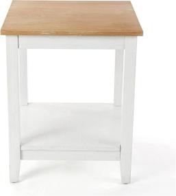 img 2 attached to White and Light Brown End Table with Storage Shelf - House of Living Art