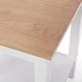 img 1 attached to White and Light Brown End Table with Storage Shelf - House of Living Art