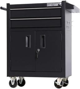 img 4 attached to 🔒 Efficient Storage Solution: TANKSTORM Black Heavy Duty Cart Steel Rolling Tool Box with Adjustable Shelf, Lockable Doors – TZ15A