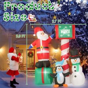 img 1 attached to 🎅 Rocinha 5.9 FT Christmas Inflatables: Santa Claus, Mailbox Penguin, Snowman & LED Lights