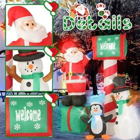 img 2 attached to 🎅 Rocinha 5.9 FT Christmas Inflatables: Santa Claus, Mailbox Penguin, Snowman & LED Lights